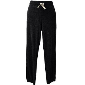 Monrow Thermal Waffle Knit Pants S Lounge Crop Charcoal Gray Stretch Drawstring
